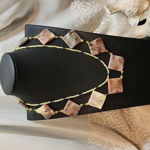 Artisan stone and sterling necklace